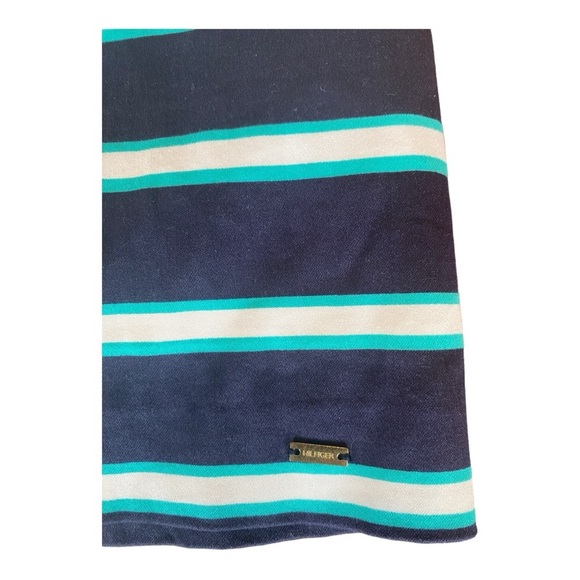 Tommy Hilfiger Blue White Striped Belted Sleeveless Sheath Dress Size 10 - Picture 7 of 9